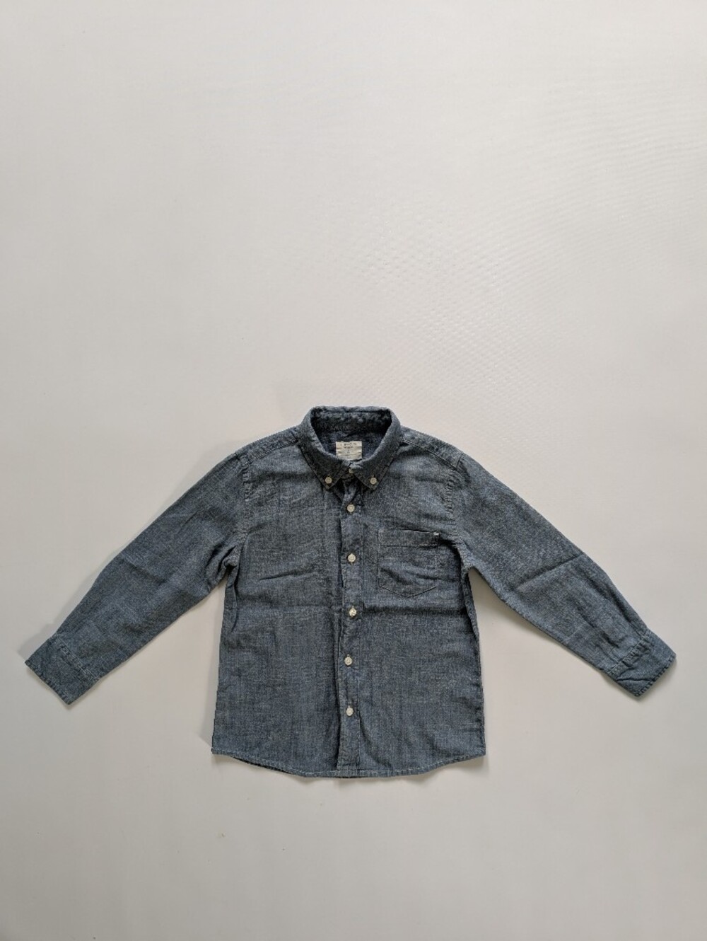 Crewcuts Boys Long Sleeve Chambray Button-Down Shirt Size 4-5 Cotton